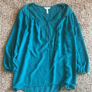 Matilda, Jane, dark blue long sleeve blouse, size L